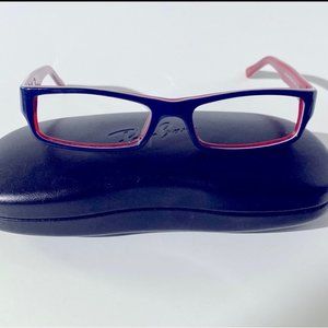 Ray-Ban Red White & Navy Blue Eye glass /Sunglasses Frames w/Original Case